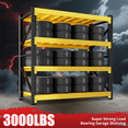 thumbnail image 5 of 48" W Garage Shelving 3000LBS Garage Shelving Heavy Duty 4-Tier Metal Storage Shelves Adjustable Shelf Unit Storage Rack for Basement Supermarket Warehouse 48" W x 24" D x 78" H Yellow, 5 of 8