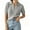 Grey, variant on Short Sleeved Women Solid Color Lapel V Neck Casual Knit Cable Pullver Sweater