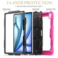 thumbnail image 4 of XYX For iPad Air 13 inch Case (2025 M3/2024 M2), 3in1 Heavy Duty Shockproof Tablet Case with Stand, Shoulder Strap, Rose, 4 of 7