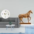 thumbnail image 2 of Reloj de pared decorativo moderno con números y movimiento silencioso, con escultura de caballo grabada para decoración del hogar y la oficina, 2 of 8