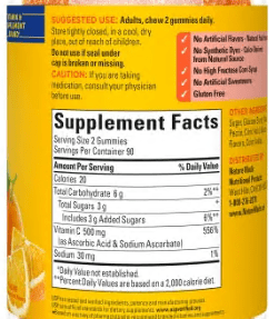 Nature Made Extra Strength Vitamin C 500mg, 180 Adult Gummies
