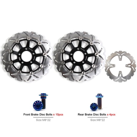 Arashi Front Rear Brake Disc Rotors and Mounting Bolts Screws for Suzuki GSX750 GSX 750 1989 1990 1991 1992 Motorcycle Replacement Accessories