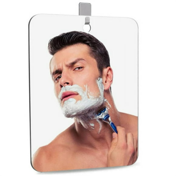 Xihbxyly Espejo de Ducha Portátil Antivaho, Acrílico Irrompible, de Mano y para Colgar En La Pared, Ideal para Viajes, Camping y Casilleros, Tamaño Grande de 20 X 15 Cm.