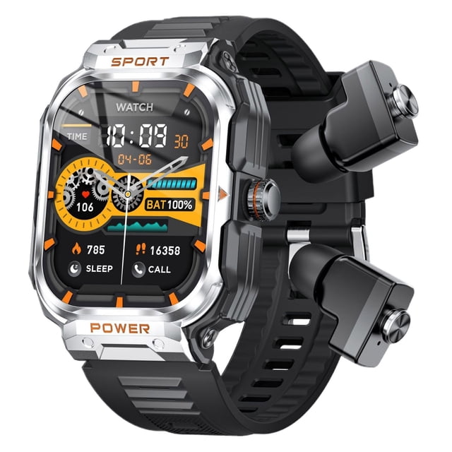 Pisexur Electrónica para Hombres Reloj Deportivo Reloj Auriculares En 1 Reloj Bluetooth Control de Llamadas NFC Multi Sport.01 Pantalla Grande Soporte Llamadas Inalámbricas Electrónica para Niños, Or