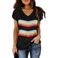 thumbnail image 2 of Blusa superior de manga corta con cuello en V regular estampada a la moda Sexy de verano para mujer Fridja  ghk6057, 2 of 7
