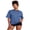 Blue, variant on LMLYSoH Women's Summer T-Shirt Casual Loose Fit Stylish Striped Crew Neck Short Sleeve Drop Shoulder Tops