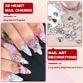 thumbnail image 3 of Uxcell 40 Pcs 3D Heart Red Nail Charm Rhinestones 12x13mm K9 Glass Crystal Rhinestones Pointed Back Crooked Heart Gems, 3 of 6