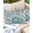 thumbnail image 4 of Waterproof Outdoor Throw Pillows with Inserts 12"x20", Teal Paisley Pattern Soft Decorative Pillowcases for Couch Bedroom, Boho Ethnic Floral Traditional Pillow Covers for Sofa Living Room, 4 of 7