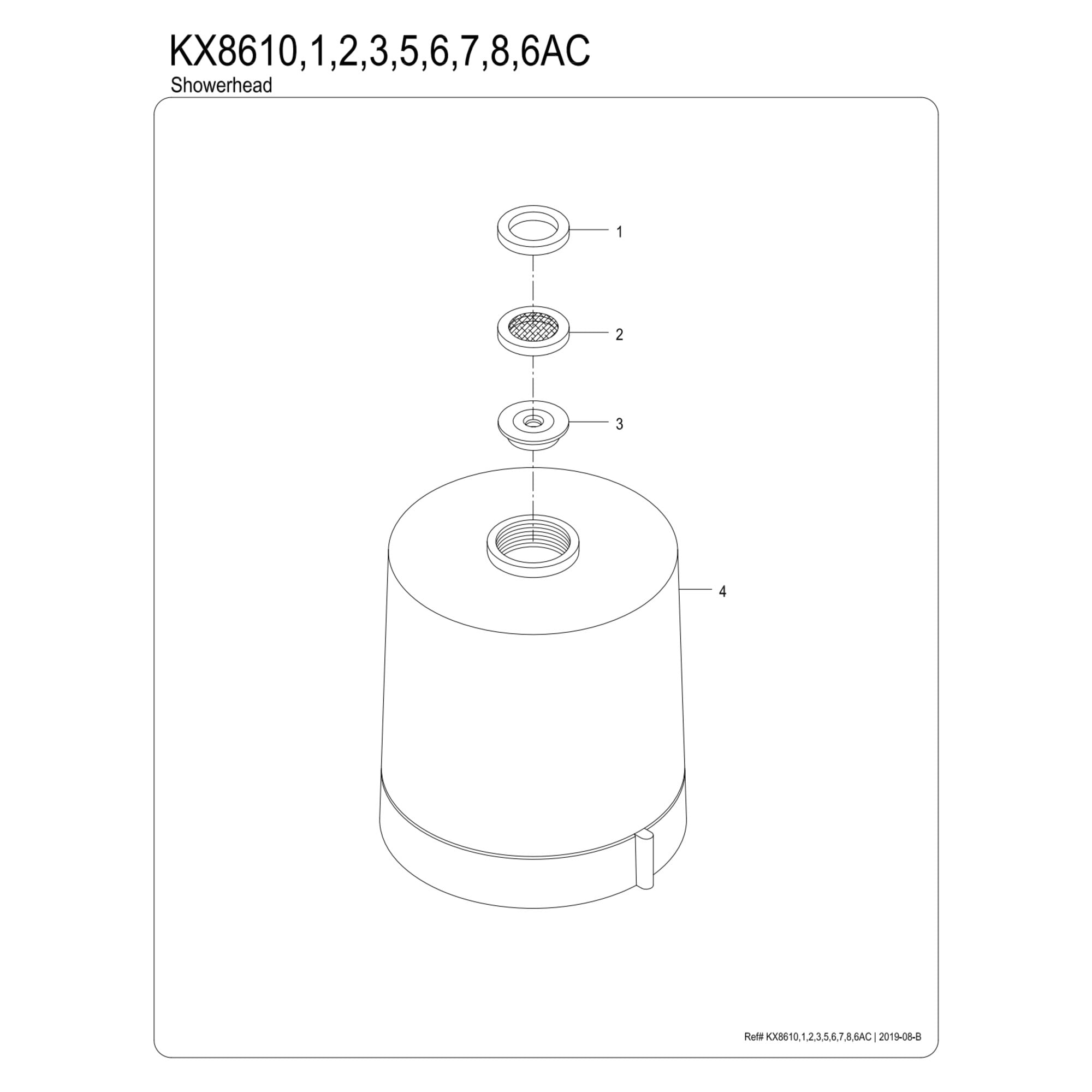 Kingston Brass KX8616AC Vilbosch 3-3/16 Inch Round 2-Function ABS Shower Head in Antique Copper