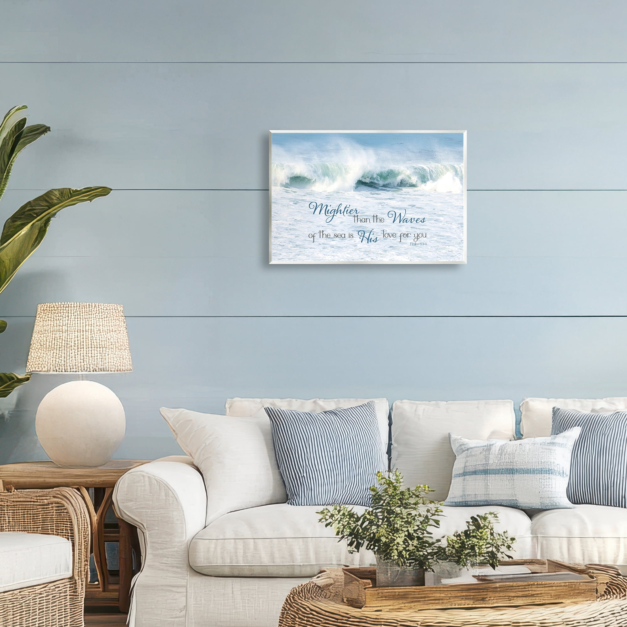 Stupell Industries Mightier Than The Waves Wall Plaque Art, design by Kathy Mansfield