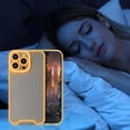 thumbnail image 2 of Compatible with iPhone 15 Pro Case Clear Luminous Case Glow in The Dark Noctilucent Luminous Space Nebula Slim Fit Cover Protective Anti Scratch Cases Thin Translucent Protective Case Orange, 2 of 12