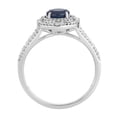 thumbnail image 3 of 10k White Gold Sapphire & 1/3 Carat T.W. Diamond Halo Ring, 3 of 3