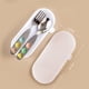 thumbnail image 3 of 2pcs Baby Spoon Fork Set Toddler Flatware, Toddler Utensils, Cute Handle Stainless Steel, Travel Carrying Case, Portable Feeding Training Spoons Forks, Foldable Case, Stainless Steel, 3 of 9