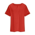 thumbnail image 6 of UVEASISHA Plus Size Workout Tops for Women Short Sleeve V Neck Tshirt Fashion Solid Sport Tees Red XXXXXL, 6 of 6