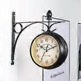 thumbnail image 1 of Double Sided Retro Wall Clock, SHANGSKY Outdoor Garden Clock with Waterproof Antique Iron Case for Indoor and Outdoor(Black), 1 of 4