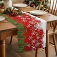 thumbnail image 3 of Christmas White Snowflake on Red Table Runner 13x60in Non-Slip Cotton Linen Table Runners, Winter Pine Branch Cones Dresser Scarves TableRunner for Dinner Kitchen Dining Wedding Party, 3 of 9