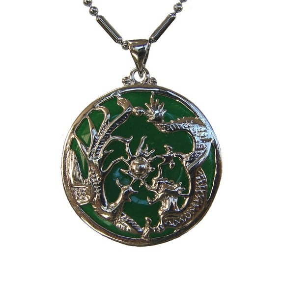 Jade Dragon Phoenix Pendant for Love