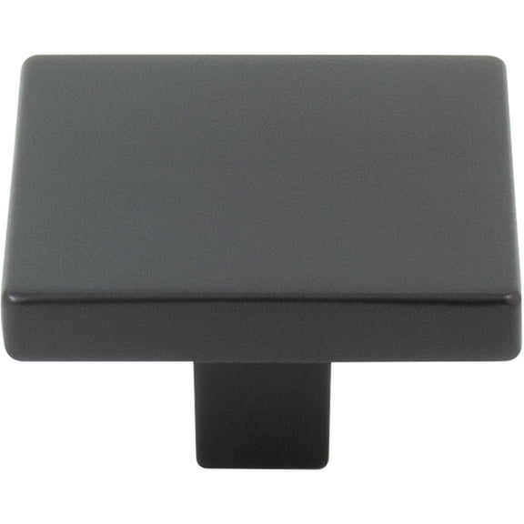 Contemporary Square Cabinet Knob, 1-1/2 Inches, Zinc Base Material, Matte Black by Stone Harbor Hardware