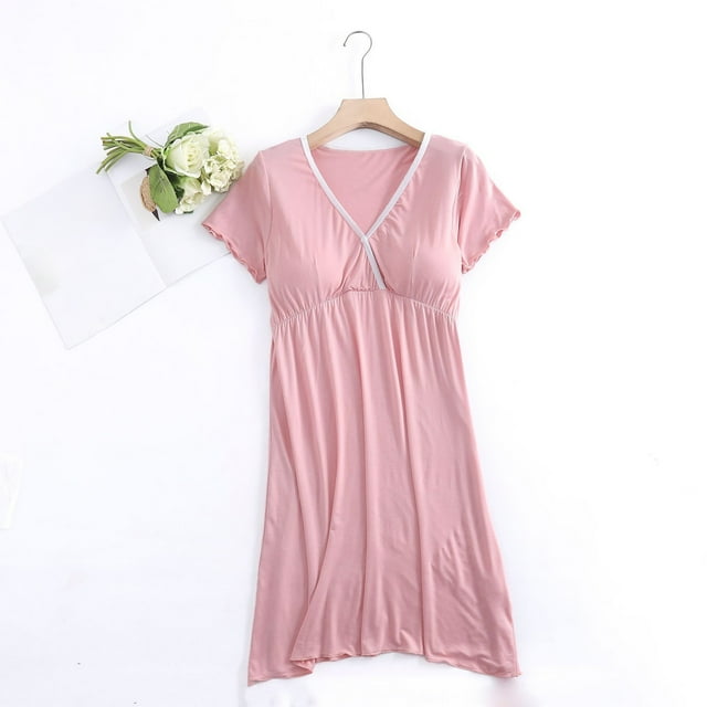 Tidyack , Prix Réduit, Robe de Maternité Post-Partum, Haut à Manches Courtes, Mélange de Coton Respirant, Coupe Ample, pour Nouvelle Maman, Compatible Allaitement, Tenue Décontractée, Matière Douce, Tenue Quotidienne, Vêtements de Grossesse