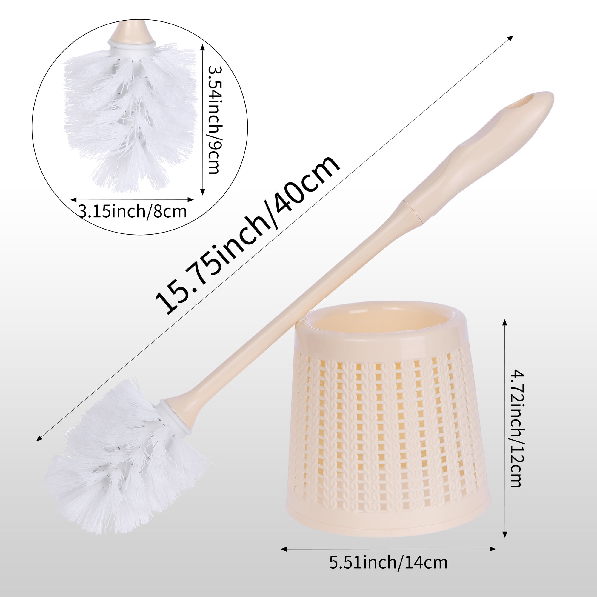 Unique Bargains Toilet Brush Long Handle Flexible Brush Head Yellow 1 Pc