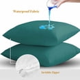 thumbnail image 4 of Throw Pillow Covers 18x18 Inch Set of 2, Dark Blue Waterproof Outdoor Pillow Covers, Rustic Dark Green Solid Color Modern Art Decorative Cushion Pillowcases for Couch, Sofa, Bed, Garden, Patio, 4 of 9