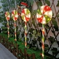 thumbnail image 4 of MOQIN Outdoor Christmas Decorations Solar Pathway Lights, Set of 5 Lollipops Peppermint Stake Lights, Candy Cane Walkside Lights, Outdoor Xmas Decoration for Walkway,Yard, 4 of 9