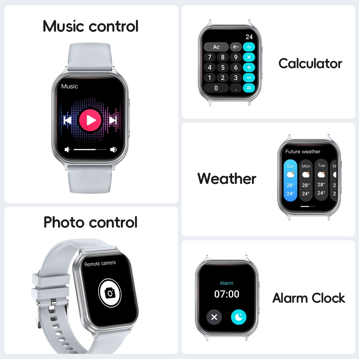 Smart Watch HD 466*466 Bluetooth Call(Answer/Make) 700mAh IP67 Waterproof 100+ Sports Modes Fitness Tracker Smartwatch for Android Ios Women Men Watch