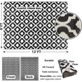 thumbnail image 3 of BalajeesUSA Outdoor Patio Rugs Clearance 9'x12', Black and White, Reversible mats, Outdoor Rugs Plastic Waterproof, rv Camper Rugs Large 514, 3 of 8