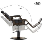 BarberPub Heavy Duty Metal Vintage Barber Chair Hydraulic Recline Salon Beauty Spa Chair 2925 Black