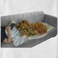 thumbnail image 6 of Italian Soft Flannel Fleece Throw Blanket, Faded Historic Photo Italian Town with Old Traditional Buildings Retro, Cozy Plush for Indoor and Outdoor Use, 50" x 70", Orange White, by Ambesonne, 6 of 6