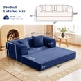 thumbnail image 5 of Modern 3-Person Convertible Sleeper Sofa Bed, 4-in-1 loveseat Sleeper, Comfy Removable Floor Couch for Living Room with Detachable and Washable Fabric, 5 of 7