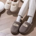 thumbnail image 4 of Xfvqtps Mens and Womens Fuzzy Slippers Fluffy Slippers Solid Color Simplicity Thickened Thick Bottom Non Slip Indoor House Warm Winter Cozy Plush Slippers Gray, 4 of 8