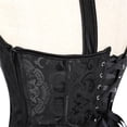 thumbnail image 5 of Women Corset with Straps Overbust Corset Plus Size Lace Up Corset Top Floral Jacquard Vintage Corset Black 3XL, 5 of 5