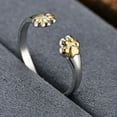 thumbnail image 3 of Stainless Steel Adjustable Size Cat Dog Pet Paw Style Holiday Party Wedding Statement Ring, 3 of 5