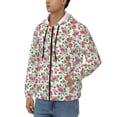 thumbnail image 3 of Wukai Flower Print Men's Zip-Up Hoodie,Fleece Full-Zip Hoodie for Men, Hooded Sweatshirt-Large, 3 of 5