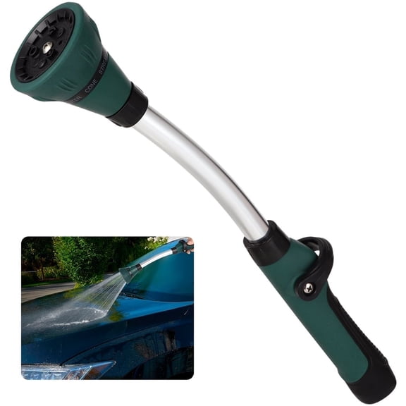 15 Inch Heavy Duty Garden Hose Spray Wand -8 Adjustable Spray Nozzle with Thumb Control, Stainless Steel Watering Wand for Car Washing, Lawn Watering, Patio Cleaning