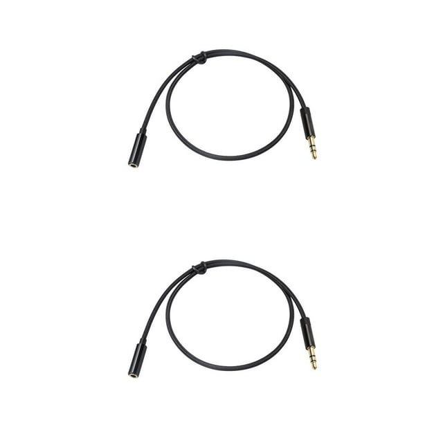 Decodeary Phone Tablet Headphone Portable Audio Extension Cable 3.5mm Male to Female Adapter Conversion Connector Accessory 0.5m 2Set