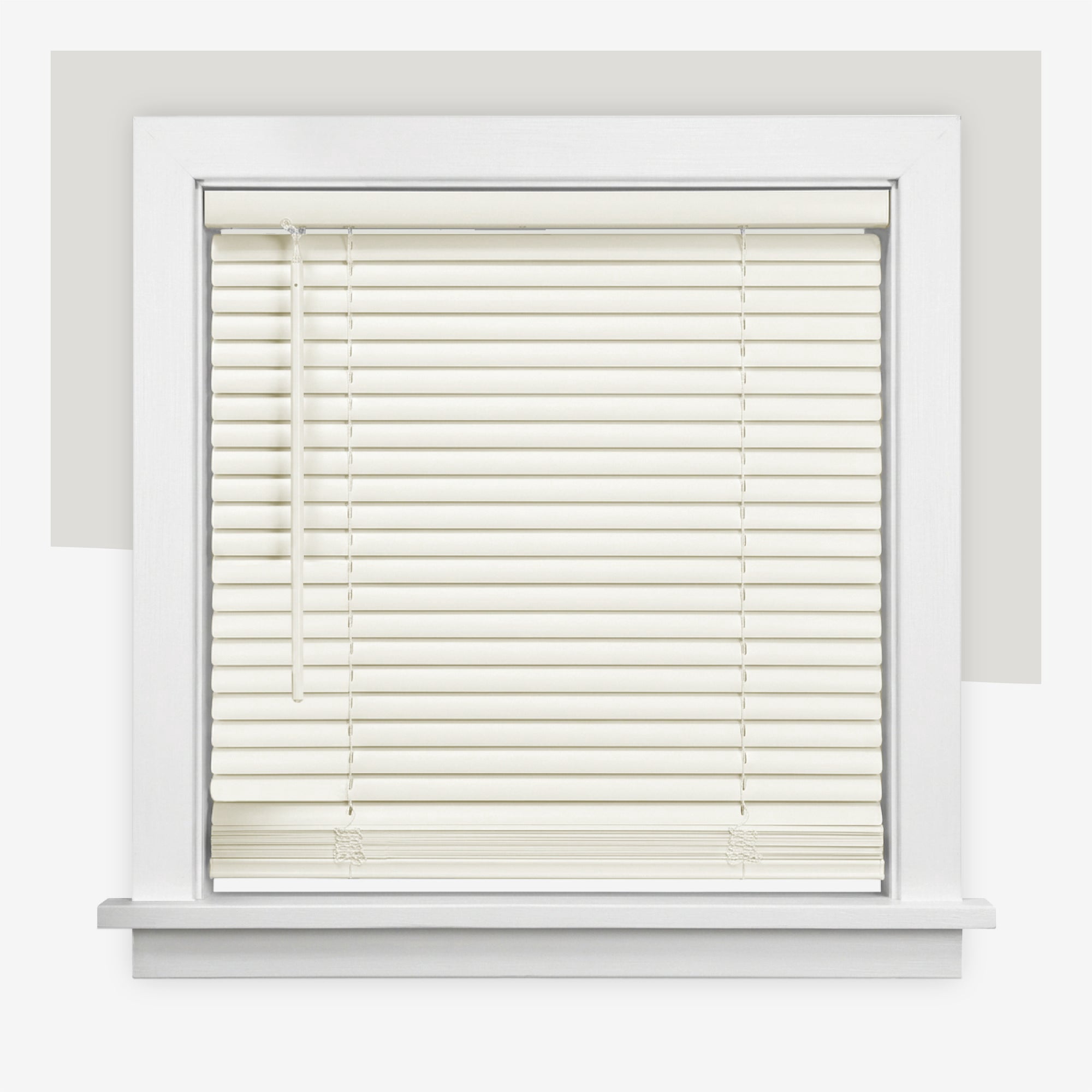 Chicology 77"W X 72"H Cordless Vinyl Mini Blinds 1 in Slats Light Filtering Alabaster Easy Install