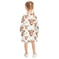 thumbnail image 3 of long-sleeved dress Watercolor Floral Highland Cows A-line dress with ribbed cuffs Soft and comfortable, 3 of 6
