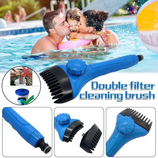 Limpiador En Piscina y Spa, Diseño Portátil Único, Fácil Limpieza Del Cartucho, Boquilla Eficiente 180°, Mantenimiento Rápido Del Filtro, Compatible Manguera de Jardín, Material de Pvc Azul, Tamaño 7