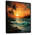 thumbnail image 2 of Designart "Palm Trees Tropical Painting IV" Floral Floater Framed Wall Art Print, 2 of 7