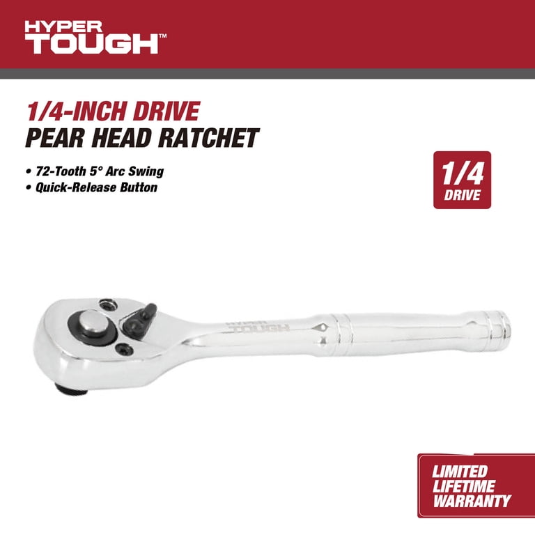 Hyper Tough 1/4-in Drive Pear Head Ratchet - Walmart.com