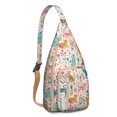 thumbnail image 1 of Pet Lover's Vintage Cat Sling Bag - Floral Cat Design Shoulder Backpack (Organized Multi-Pocket, Stylish & Functional), 1 of 4