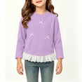 thumbnail image 6 of ATOGUTA Girls Long Sleeve Shirts Casual Long Sleeve T Shirts Kids Crewneck Tops Fashion Tees Size 0-12, Purple, 6 of 6
