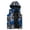 Blue White Scrawl, variant on Boy's Warm Puffer Vest Coat Funny Printed Sleeveless Jacket With Hood Grey Camo Size 12