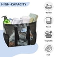 thumbnail image 5 of Large Hand-Held Storage Bag Kitchen Reusable Grocery Bags， Travel Tote Bags， Waterproof Tote，Laundry Bag，Beach Bag， Pool Bag Dark Gray Deer, 5 of 8