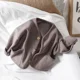 thumbnail image 4 of Korean 0-7Yrs Children's Loose Solid Color Long Sleeved Cardigan Autumn Style Pure Cotton Casual Top Jacket for Boys and Girls, 4 of 6
