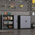 thumbnail image 6 of Fesbos Metal Storage Cabinet with 2 Adjustable Shelves, Steel Counter Cabinet with Lockable Doors for Home Office Warehouse Garage, 6 of 9