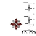thumbnail image 5 of SZUL Women's 1 Carat TW Garnet and Diamond Flower Earrings in 10K White Gold, 5 of 6