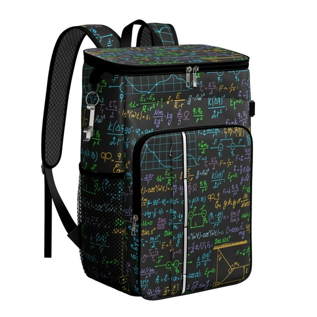 Scientific Knowledge Print Backpack Cooler, Leakproof and Waterproof Lunch Bag for Students and Biology Teachers